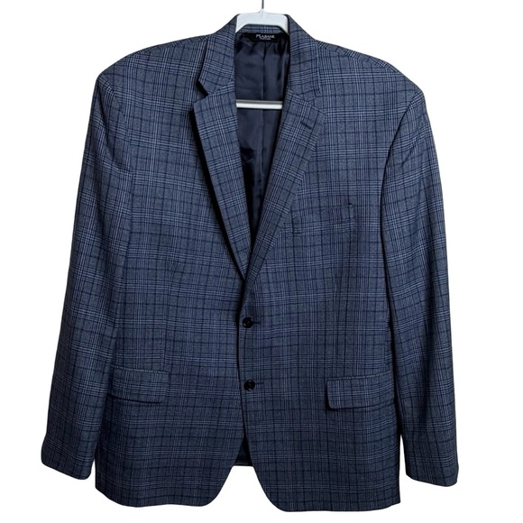 Jos. A. Bank Signature Wool Plaid Sport Coat Blazer 46R Traditional Fit